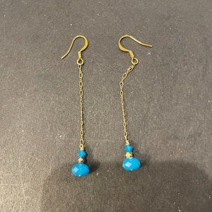 Gold & Turquenite Drop Earrings